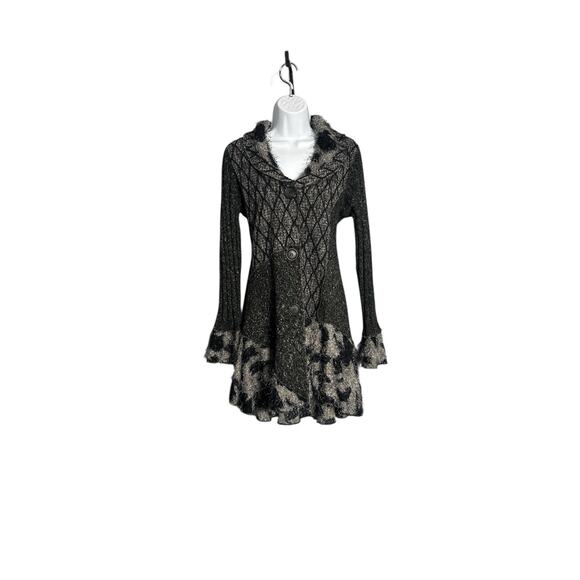 SIONI Art-to-Wear Fuzzy Knit Patchwork Cardigan
Sweater Coat M - Picture 1 of 6